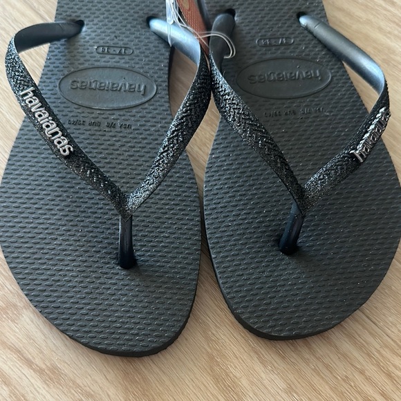 Havaianas Glitter Black Flipflops - Picture 5 of 6